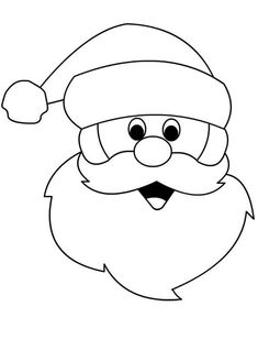 santa claus's face is outlined in black and white