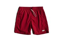 Solid Red Swim Trunk Lightweight Micro-elastic Bottoms For Summer, Red Summer Bottoms For Outdoor, Fitted Bottoms In Recycled Polyester For Summer, Red Summer Outdoor Bottoms, Casual Red Breathable Bottoms, Classic Red Summer Bottoms, Summer Bottoms With Elastic Waistband In Recycled Polyester, Red Casual Bottoms With 4-way Stretch, Casual Red Bottoms With 4-way Stretch