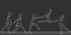 a line drawing of people walking and doing different things in the same direction, with one person holding a tennis racquet