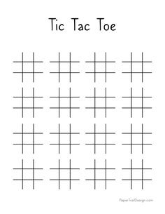 the tic tac toe worksheet for children to practice their handwriting and writing skills