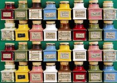 many different types of sauces are on display