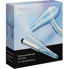 BaByliss Pro LIMITED EDITION Nano Titanium 2000-Watt Ionic Dryer & 1-1/2" Ultra-Thin Straightening Iron Combo #BNTPP58-24
We cannot accept returns on Combo Deal product.
Limited Edition Prepack!  This Prepack contains our Top 2 Selling Items: A 2000 Watt Ionic Professional Dryer & a 11/2" Ultra-Thin Flat Iron.  
Our Dryer features a stellar combination of power, speed, and design offering both heavy-duty 2000-watt performance and lightweight, ergonomic handling. Six heat and speed settings, a cool shot button and a concentrator nozzle provide a wide range of styling options. The removable filter makes cleaning easy.
The ultra-thin profile of this high-tech flat iron makes it exceptionally lightweight and easy to work with. The extra-long 5" plates reach up to 450°F and allow for wider sect Titanium Hair, Hair Color Removers, Straightening Iron, Hair Dryer Comb, Beard Wax, Barber Razor, Hair Color Remover, Colour Remover, Barber Supplies