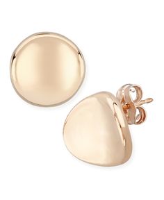 Modern dapped disk stud earrings that will last a lifetime. Crafted in 14k white gold or rose gold and perfect to wear all day. Formal Rose Gold Tarnish-resistant Earrings, Elegant Rose Gold Earrings With Polished Finish, Rose Gold Polished 14k Gold Earrings, Rose Gold 14k Gold Earrings With Polished Finish, Classic Rose Gold Earrings With Polished Finish, Rose Gold 14k Polished Earrings, Rose Gold Tarnish Resistant Round Earrings, Classic Rose Gold Earrings For Formal Occasions, Rose Gold Polished Round Jewelry