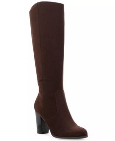 Style & Co Addyy Wide-Calf Dress Boots, Created for Macy's & Reviews - Boots - Shoes - Macy's Tall Block Heel Boots For Fall, Fall Season Fitted Knee-high Boots, Fitted Tall Knee-high Boots For Fall, Fitted Knee-high Boots With Stacked Heel, Fitted Knee-high Boots With Stacked Heel For Winter, Fitted Mid-calf Heeled Boots With Stacked Heel, Wide Calf Mid-calf Boots For Fall, Wide Calf Mid-calf Boots With Block Heel For Fall, Winter Knee-high Boots With Stacked Heel