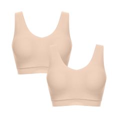 PRICES MAY VARY. Perfect Containment and Lift: Seamless bralette comes in 3 size ranges that accomodate sizes XS-2X; V-neck bralette is exceptionally adaptable and easily fits a variety of bust shapes for a soft, delicate look and feel Feels Like Nothing: Padded bralette features fused padding that stays in place throughout the day with no rolling, shifting, or adjusting All-Day Comfort: This bralette for women is lightweight, breathable, and moisture-wicking, meaning you stay dry and comfortabl Cheap Seamless Nude Camisole, Cheap Padded Nude Bra, Cheap Nylon Tops With Built-in Bra, Cheap Yoga Camisole, Bra Friendly, Affordable Nude Camisole With Built-in Bra, Lingerie For Women, Padded Bralette, Everyday Bra, Bra Top