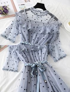 Cute polka dot short sleeve dress summer dress Fabric: tulle Color: pink,black, gray,white Size(cm): S, M, L, XL S length 106cm bust 90cm sleeve length 24cm M length 107cm bust 94cm sleeve length 25cm L length 108cm bust 98cm sleeve length 26cm XL length 109cm bust 102cm sleeve length 27cm Polka Dot Summer Dress With Short Sleeves, Summer Swiss Dot Mini Dress, Black Short Sleeve Mesh Dress For Summer, Gray Knee-length Midi Dress For Summer, Gray Knee-length Summer Midi Dress, Black Swiss Dot Dresses For Summer, Black Swiss Dot Dress For Summer, Polka Dot Mini Dress With Short Sleeves, Elegant Short Sleeve Mesh Dress For Summer