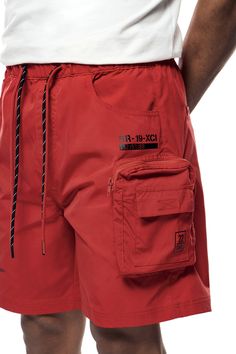 Details Fit: Lounge Color: Red Material: 100% Polyester Style: WS23182 Windbreaker Shorts, Nylon Shorts, Denim Branding, Lounge, Street Wear, Red, Color