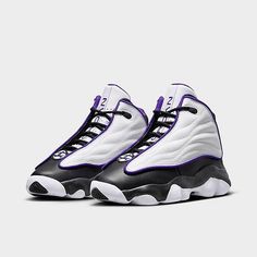 Brand New Big Kids Size+1.5=Womens Size Kids Jordans Purple, Presto Shoes, Kids Tennis Shoes, Nike Air Max 2, Nike Kicks, Retro 13, Yellow Sneakers, Nike Jordan Retro, All Nike Shoes