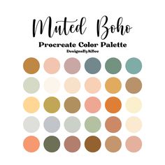 an image of the color palettes in pastel and neutral tones, with text that reads