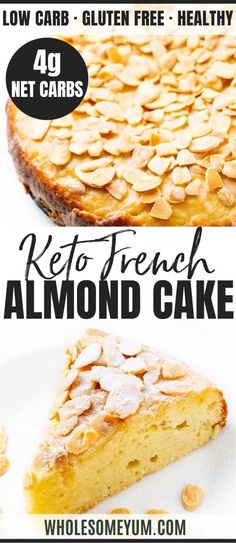 the cover of low carb gluten free healthy keto - french almond cake