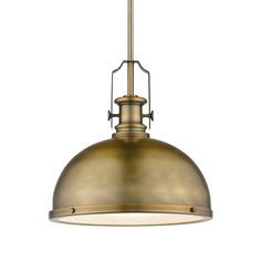 an antique brass finish pendant light fixture