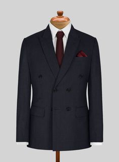 A modern fit for a luxurious and timeless wear, the blue merino wool jacket is the last word in expert tailoring with impeccable quality and exacting craftsmanship. Wear it with matching trousers, a white shirt and a patterned tie for a sophisticated work-ready look. 
 
 Look Includes  Blue Merino Wool Fabric  Double Breasted Jacket Style  Peak Lapel  Real Horn Royal Buttons  Single Vent  Three Cuff Buttons   
 You can change the look during customization if required. 
 
 Super 120's Wool, Linin Professional Double-breasted Business Suit, Elegant Double Breasted Suit For Business, Tailored Luxury Tweed Jacket For Semi-formal Occasions, Luxury Tailored Tweed Jacket For Semi-formal Occasions, Double-breasted Three-piece Suit For Winter Business, Elegant Business Suits With Double Button Closure, Tailored Luxury Tweed Jacket, Tailored Luxury Outerwear For Business, Tailored Tweed Jacket For Semi-formal Occasions