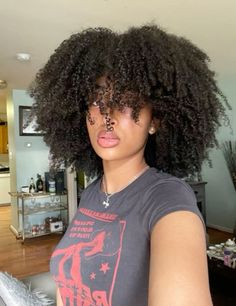 Collarbone Length Hair Black Women, Short Curly Bangs, Texture Haircut, Human Hair Wigs With Bangs, Cabello Afro Natural, 4a Hair, Textured Haircut, Bangs Wig, Curly Bangs