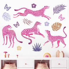 the wall decals are designed to look like cheetah