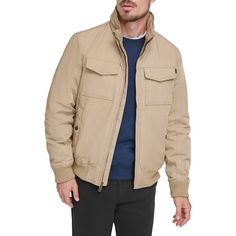 He'll be stylish and warm in this men's Dockers 2-pocket bomber jacket. Click on this MEN'S GUIDE to find the perfect fit and more! He'll be stylish and warm in this men's Dockers 2-pocket bomber jacket. Click on this MEN'S GUIDE to find the perfect fit and more! FEATURES Zipper closure Water resistant design Midweight Banded hem Long sleeve 2 chest snap patch pockets & 2 side snap pockets 1 interior pocketFIT & SIZING Regular fitFABRIC & CARE Polyester Machine wash - delicate Imported Size: XXL Casual Solid Outerwear With Welt Pockets, Solid Utility Jacket With Pockets For Cold Weather, Cold Weather Utility Jacket With Pockets, Casual Sport Coat With Patch Pockets, Solid Sport Coat With Pockets For Cold Weather, Casual Solid Sport Coat With Pockets, Casual Khaki Sport Coat With Flap Pockets, Casual Outdoor Sport Coat With Side Pockets, Classic Khaki Outerwear With Side Pockets