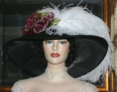 Kentucky+Derby+Hat+Downton+Abbey+Hat+Ascot+by+EastAngelHarborHats Edwardian Tea Party, Titanic Fashion, Kentucky Derby Outfit, Tea Hat, Garden Fashion, Tea Hats, Derby Outfits, Run For The Roses, Roses Black