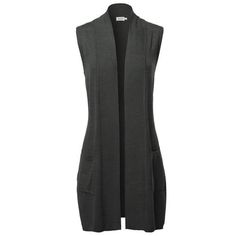 A2Y Women's Open Front Long Sleeveless Draped Side Pockets Vest Knit Sweater SIZE Available in 4 sizes: Small, Medium, Large, X-Large We strive to provide the best fitting tops possible and guarantee that they will be delivered within our stated size tolerance. Size tolerance for all measurements is +/- 5%. FABRIC 70%VISCOSE 30%NYLON SERVICE If you have any problems whether before or after the purchase, do not hesitate to contact us. We will try our best to deliver a satisfactory solution to hel Vest Knit, Pocket Vest, Sweater Vest Women, Sweater Black, Cardigans For Women, Black Sweaters, Charcoal Grey, Front Open, Gender Female