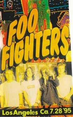 an advertisement for foo fighters featuring the band