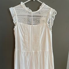 Adorable White Mini Dress. Brand New With Tags Bought It For My Wedding Rehearsal, But Then We Changed Plans! It Would Be Perfect For A Shower Or Rehearsal! Never Worn! Spring Daywear Dress With Lace Top, Lace Top Dresses For Spring Daywear, Sleeveless Lace Top Dress For Daywear, Spring Dresses With Lace Bodice For Daywear, White Sleeveless Mini Dress With Lace Top, Sleeveless Mini Dress With Lace Top For Wedding, Lace Hem Dress, Sheer Floral Dress, Pink Gingham Dress