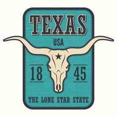 the lone star state emblem with longhorns