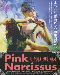 pink narcissus movie poster with various photos and text in japanese characters on the cover