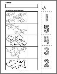 a worksheet with numbers and pictures to help students learn how to count the animals