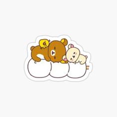 two teddy bears in an egg shell sticker