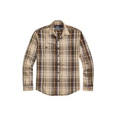 This plaid workshirt is crafted with brushed twill and then washed for unparalleled softness. Ralph Lauren Fall Shirt For Work, Ralph Lauren Casual Fall Shirt, Classic Ralph Lauren Fall Shirt, Classic Ralph Lauren Plaid Shirt, Ralph Lauren Plaid Collared Shirt, Rugged Plaid Cotton Flannel Shirt, Vintage Plaid Cotton Flannel Shirt, Vintage Plaid Button-up Flannel Shirt, Ralph Lauren Plaid Button-up Shirt