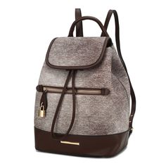 Discover the perfect blend of style and functionality with our sophisticated Porsha backpack, designed with durable linen-like fabric and elegant vegan leather trim. This versatile accessory combines practical features with a chic design for daily adventures. Perfect for school, work, or weekend outings, this backpack offers a stylish and practical solution for carrying your essentials. Embrace both elegance and functionality with this beautifully crafted accessory. Trendy Brown Canvas Backpack, Trendy Backpack With Leather Handles, Chic Brown Large Capacity Backpack, Chic Beige Backpack With Zipper Closure, Beige Leather Trim Backpack For Travel, Beige Backpack With Leather Trim For Travel, Chic Large Capacity Brown Backpack, Chic Brown Backpack With Zipper Closure, Chic Travel Backpack With Leather Handles