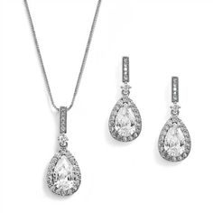 Silver%20CZ%20Bridal%20Jewelry%204058S-S%0D%0AWith%20brilliant%205A%20quality%20CZ%20crystals%20set%20in%20silver%20rhodium%2C%20this%20jewelry%20set%20will%20beautifully%20complete%20your%20modern%20bridal%20look.%26nbsp%3BThe%20teardrop%20crystal%20pierced%20earrings%20and%20matching%20pendant%20will%20add%20a%20glamorous%20touch%20to%20your%20special%20day.%0D%0ASize%3A%20box%20chain%20Necklace%20is%20adjustable%2016%22%20-%2018%22%20%26nbsp%3Blong%20and%20pendant%20measures%207%2F16%22%20long.%20The%20matching%20earrings%20measure%201%201%2F8%22%20long.%26nbsp%3B%0D%0AColor%3A%20Silver.%0D%0AStyle%3A%204058S-S.%0D%0APerfect%20for%20your%20wedding%2C%20prom%2C%20homecoming%20or%20quinceanera.%0D%0ADo%20you%20need%20more%20than%20one%20set%20of%20jewelry%20for%20your%20bridal%20party%3F% Formal Jewelry, Jewelry Showcase, Silver Wedding Jewelry, Bridal Jewelry Set, Prom Jewelry, Silver Jewellery Sets, Women's Jewelry Sets, Cz Pendant, Bride Jewellery