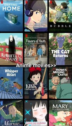 many different anime characters are shown in this collage with the same caption for each character