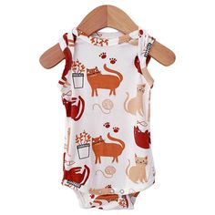 Sleeveless Bodysuit, Cats - SpearmintLOVE Cat Onesie, Innovative Fashion, Sleeveless Bodysuit, Sleeveless Rompers, Newborn Boy, Baby Essentials, Long Sleeve Bodysuit, Best Brand, Baby Wearing