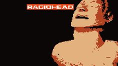 an old - school video game character with the words radiohead on it's chest