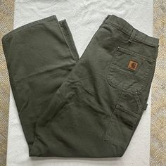 New Without Tags. No Rips, Stains, Or Odors. Tag Says Inseam Length Is 32 Although My Measurements Show 31. Please Confirm Measurements Laying Flat In Pictures As Poshmark Does Not Honor Returns On Fit Issues. Please See All Seven Photos. Thank You For Looking. G Utility Cargo Pants, Carhartt Pants, Men Carhartt, Green Cargo Pants, Guys Clothing Styles, Vintage Carhartt, Green Pants, Cargo Pants Men, Mens Green