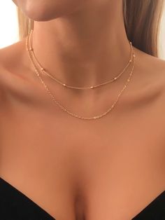 Gender: Women Type: Layer Sets Material: Alloy Color: Gold Metal Color: Gold Quantity: piece Style: Fashionabl IN Length 16.5-18.7 This data was obtained from manually measuring the product, it may be off by 0.5 IN. Prom Necklaces, Gold Necklace Simple, Layered Chain Necklace, Body Chains, Prom Jewelry, Jewelry Accessories Ideas, Gold Jewelry Simple, Jewelry Lookbook, Gold Necklace Layered