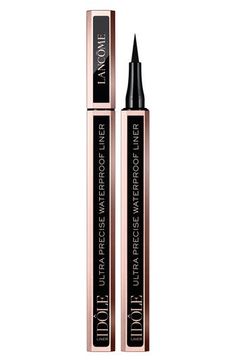 What it is: A precise black liquid eyeliner that enables seamless application to the lashline for easy glide and one-stroke application. What it does: This 24-hour wear eyeliner features an ultraprecise felt tip and luminous black pigments so you can create lines that range from boldly graphic to everyday natural. The ergonomic design enables ultimate control, while its silky-smooth, high-performance texture glides on with ease—no smudging, flaking or fading. How to use: Apply directly onto your Makeup 2022, Expensive Makeup, Date Night Makeup, Waterproof Liquid Eyeliner, Random Items, Eyeliner Makeup, Black Liquid, Black Pigment, How To Apply Eyeliner