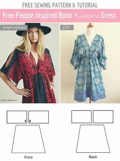 an image of a woman's dress and top sewing pattern with instructions to make it