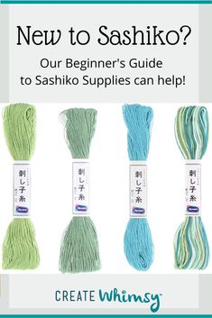 the book is about how to sew with yarn in different colors and sizes, including green