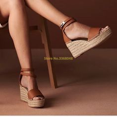 SPECIFICATIONSsize: 34-39 Euro sizeproduct: Wedges Women Sandals Platformcustomized: acceptcolor: brown/blue/yellowWith Platforms: YesUpper Material: MicrofiberStyle: ROMESide Vamp Type: OpenSandal Type: Ankle-WrapPlatform Height: 0-3cmPattern Type: SolidOutsole Material: RubberOrigin: CN(Origin)Occasion: DressModel Number: Rome Wedges Sandals WeaveLining-Genuine Leather Type: PigskinLining Material: Genuine LeatherItem Type: SandalsInsole Material: SheepskinHeel Type: WedgesHeel Height: Super H Brown Heels With Removable Insole For Summer, Trendy Brown Wedge Sandals For Spring, Brown Round Toe Wedge Sandals For Beach Season, Casual Brown Wedge Sandals For Summer, Summer Brown Heels For Beach Season, Trendy Brown Wedge Sandals With Heel Strap, Brown High Heel Wedge Sandals For Spring, Brown High Heel Sandals For Summer, Brown Heel Strap Wedge Sandals For Summer