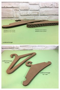 two pictures showing the different parts of a piece of cardboard that has been cut out