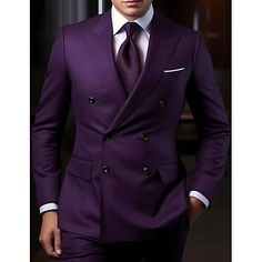 Category:Suits; Embellishment:Pocket; Season:Spring, Fall, Winter, Summer; Fabric:Cotton Blend; Front Closure:Double-Breasted Buttons; Style:Formal,Business,WorkWear,Dress; Includes:Pants,Jacket; Occasion:Wedding; Fit Type:Tailored Fit; Jacket Buttons:Double Breasted Six-buttons; Jacket Vents:Single (Center); Jacket Pockets:Straight Flapped; Pattern:Solid Colored; Neckline:Peak; Listing Date:10/25/2023; Production mode:External procurement; Pant Length:; Pants Waist:; Shoulder Width:; Sleeve Len Cheap Suits, Tuxedo Shirt Men, Womens Basic Tops, Mens Outdoor Jackets, Stylish Men Casual, Style Formal, Trench Coat Men, Linen Shirt Men, Plus Size Outerwear