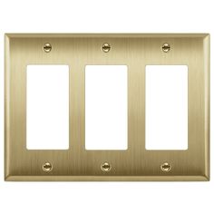 three gang light switch plate in brushed brass