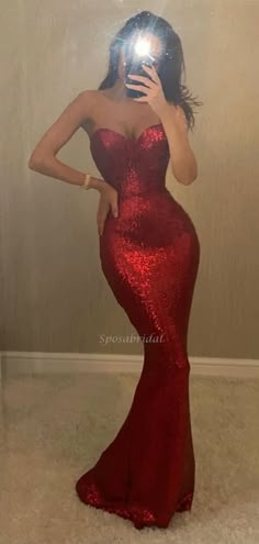 Red Sparkly Strapless Dress, Glittery Red Prom Dresses, Red Sparkly Long Dress, Jessica Rabbit Prom Dress, Elegant Red Prom Dress, Cute Simple Prom Dresses, Red Ball Dresses, Red Evening Dress Classy, Cute Prom Dresses Long