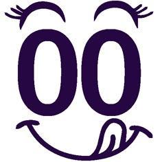 a smiley face with the number 00 on it