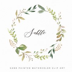 Wreaths Watercolor, Edit Png, Painted Wedding Invitation, Watercolor Flower Wreath, Watercolor Leaf, Wreath Clipart, Watercolor Wreath, Watercolor Calligraphy, Hand Painted Wedding