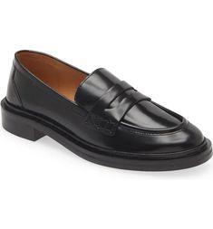 Madewell The Vernon Loafer (Women) | Nordstrom Loafer Women, Black Loafers, A Well, Outfits Ideas, Stacked Heel, Leather Loafers, Walk On, Loafers For Women, Leather Working