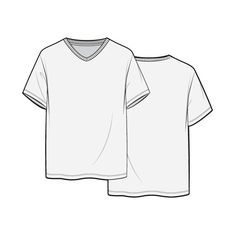 the front and back view of a white t - shirt