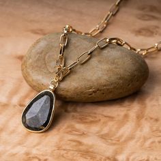 Treehut Necklaces | Labradorite Teardrop Stone Pendant | Labradorite and Gold Plated Chain | Treehut Bracelet Apple Watch, Wood Sunglasses, Wooden Sunglasses, Labradorite Necklace, Labradorite Necklaces, Labradorite Stone, Gold Plated Chains, Stone Pendant, Semi Precious Gemstones