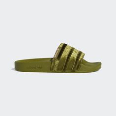 Luxury comes in many forms. With these adidas Adilette slides, it shows up strong with comfort and ease. The patent leather upper rounds it out. Adidas Superstar Pink, Slides Adidas, Adidas Superstar Women, Adidas Swift Run, Soccer Cleats Adidas, Pool Shower, Green Adidas, Adidas Supernova, Adidas Cloudfoam