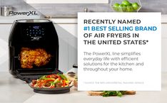 a sign that says, recently named best selling brand of air fryers in the united states